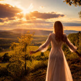 Golden hour embrace on a hillside by Mark de Roo